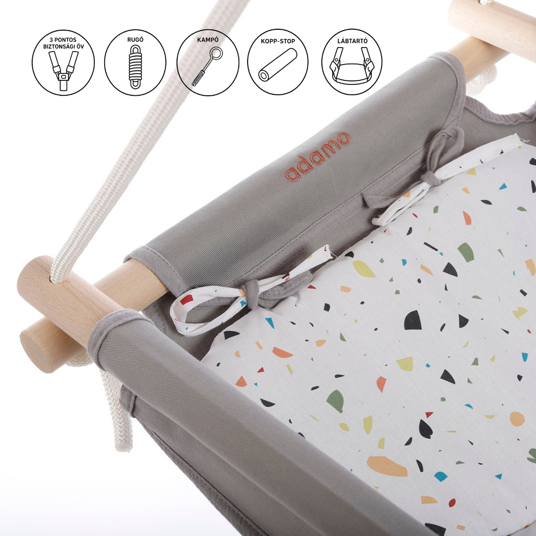Baby Hammock Grey Stone Espresso Set with Foam