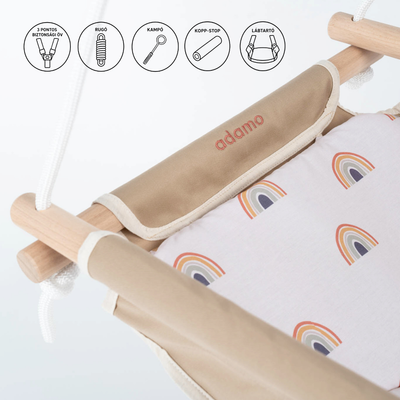 Baby Hammock Beige Rainbow Espresso Set with Foam